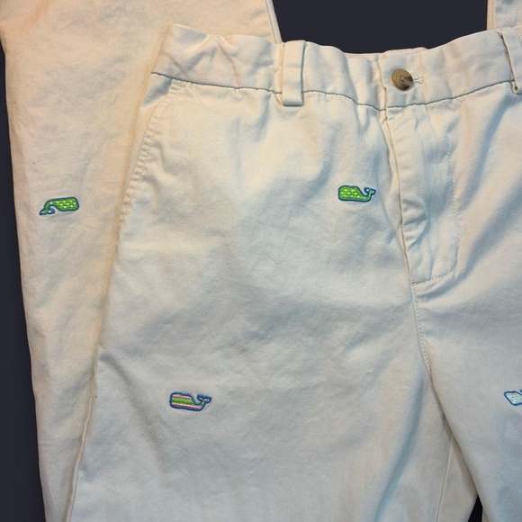 Vineyard Vines by Shep & Ian Khaki Pants | Size 14 | Embroidered Whale Logo - Picture 2 of 11